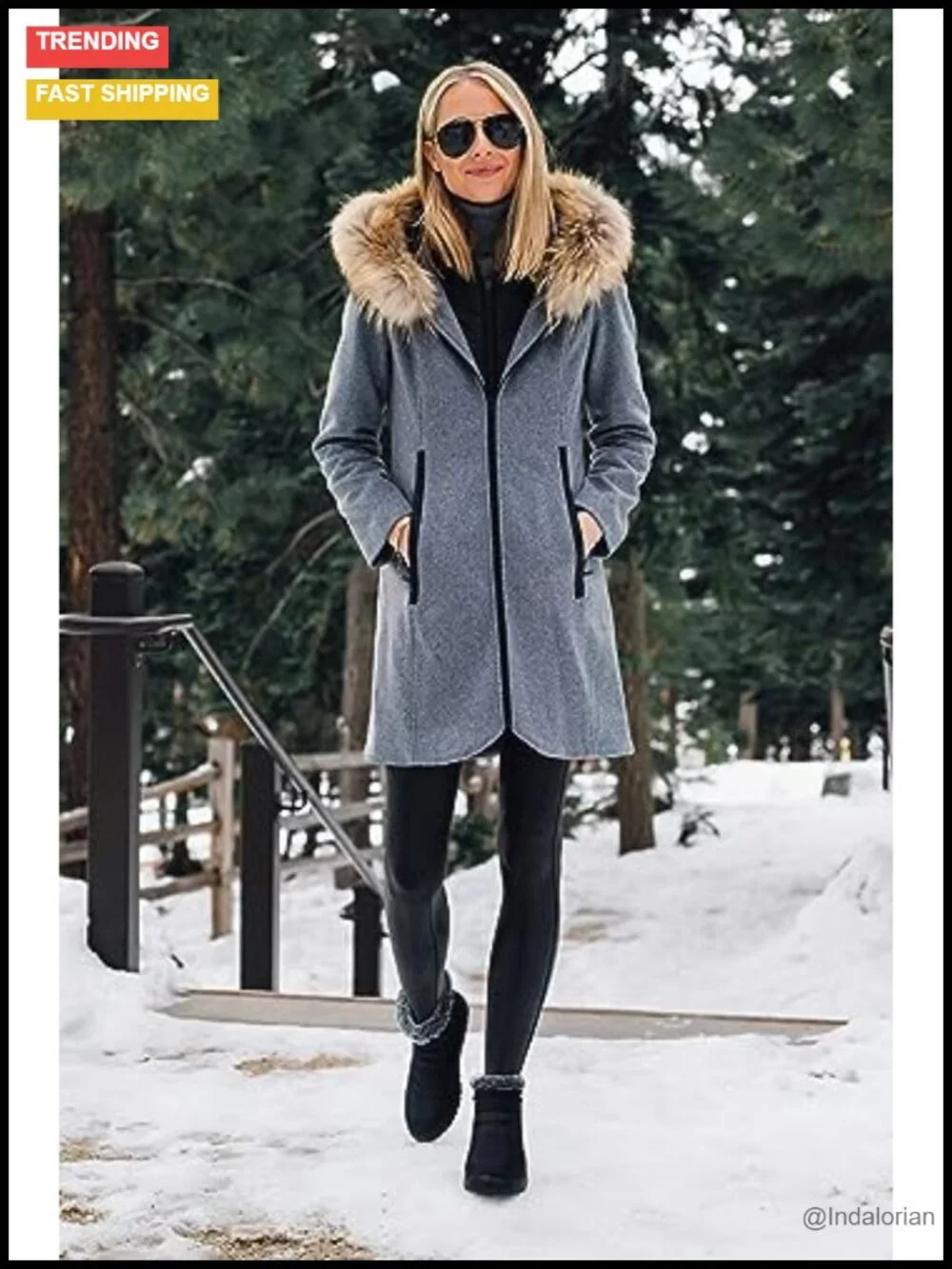 Women's Waterproof Faux Fur Lined Ankle Snow Boots Non Slip Winter Warm Commute